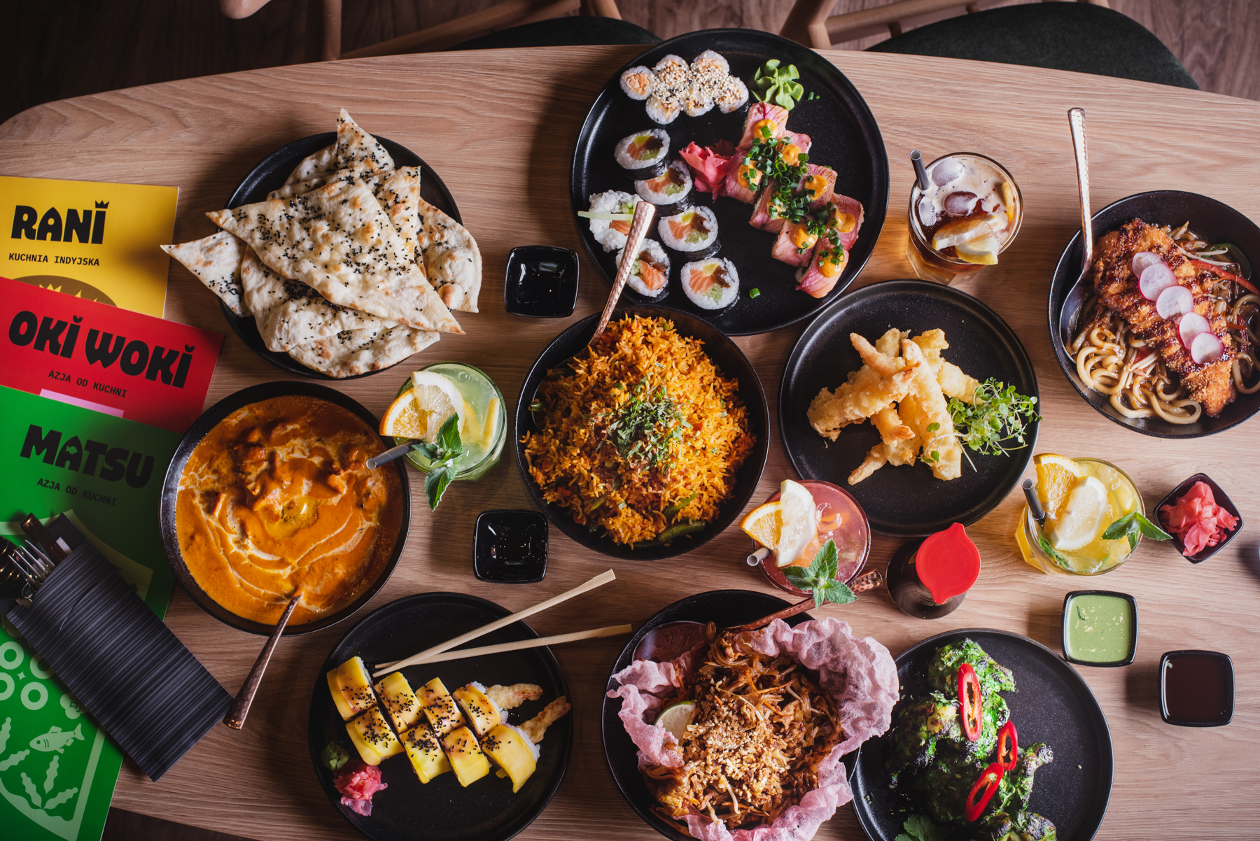 A spread of delicious Asian food